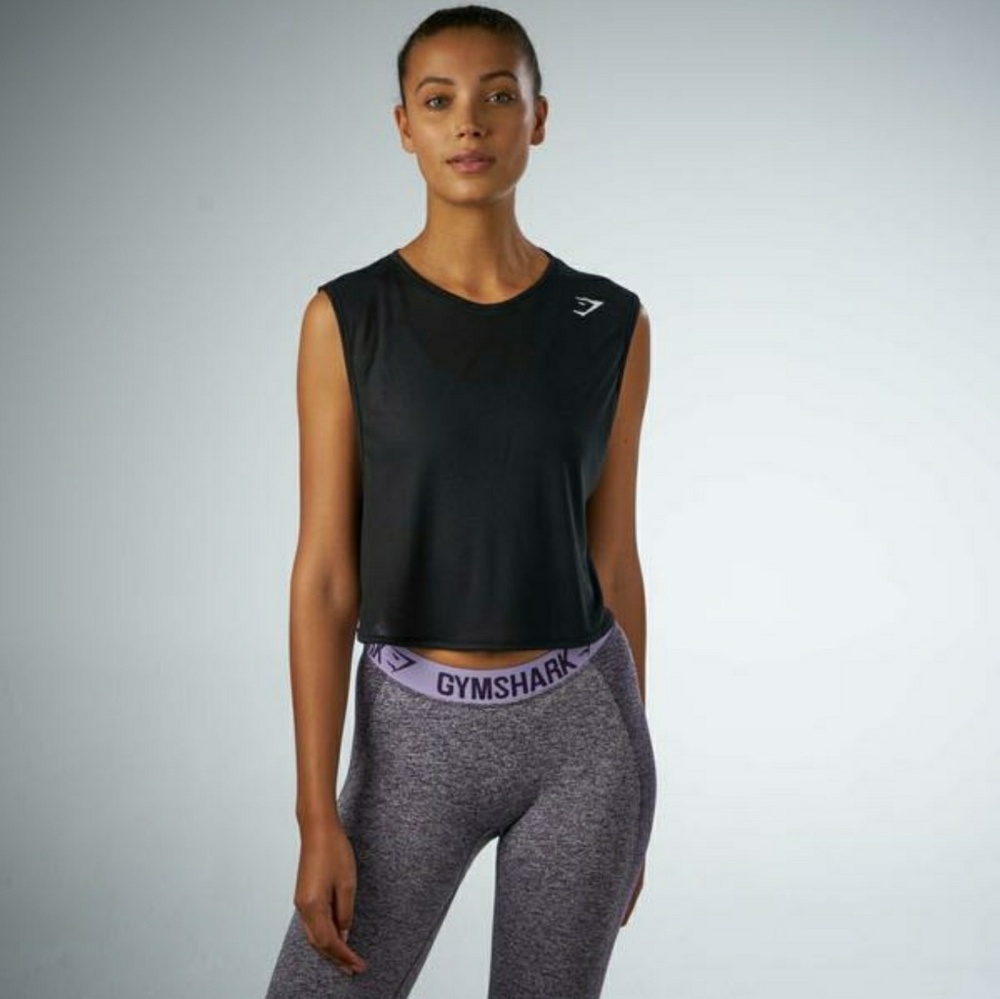 Gymshark cropped tank black medium